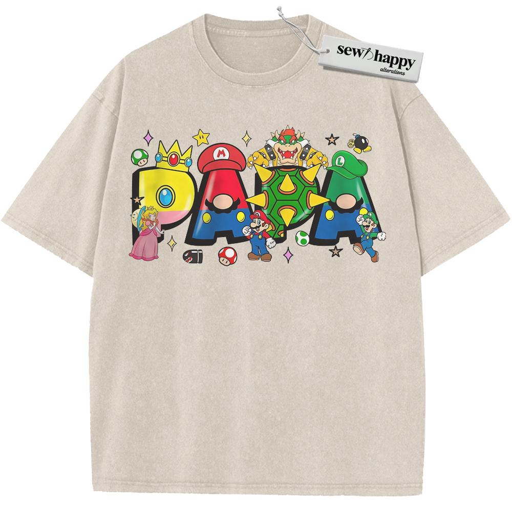 Wash Tee Super Mario Shirt, Father's Day Shirt, Game Shirt, Vintage Tee