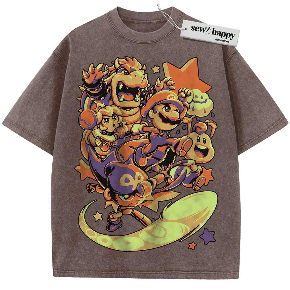 Wash Tee Super Mario Shirt, Game Shirt, Vintage T-Shirt