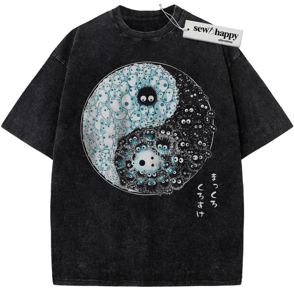 Wash Tee Susuwatari Shirt, My Neighbor Totoro Shirt, Spirited Away Shirt, Studio Ghibli Shirt, Anime Vintage Tee