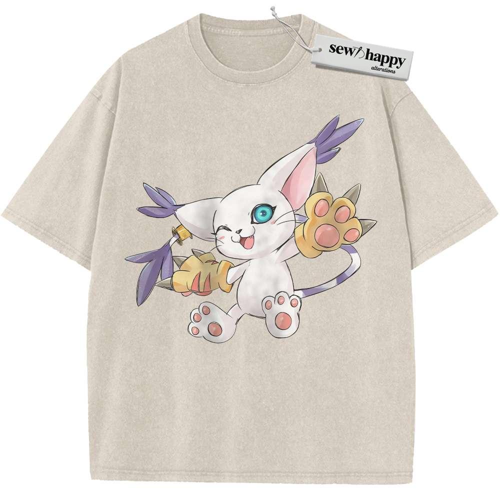 Wash Tee Tailmon Shirt, Digimon Adventure Shirt, Anime Shirt, Vintage T-Shirt