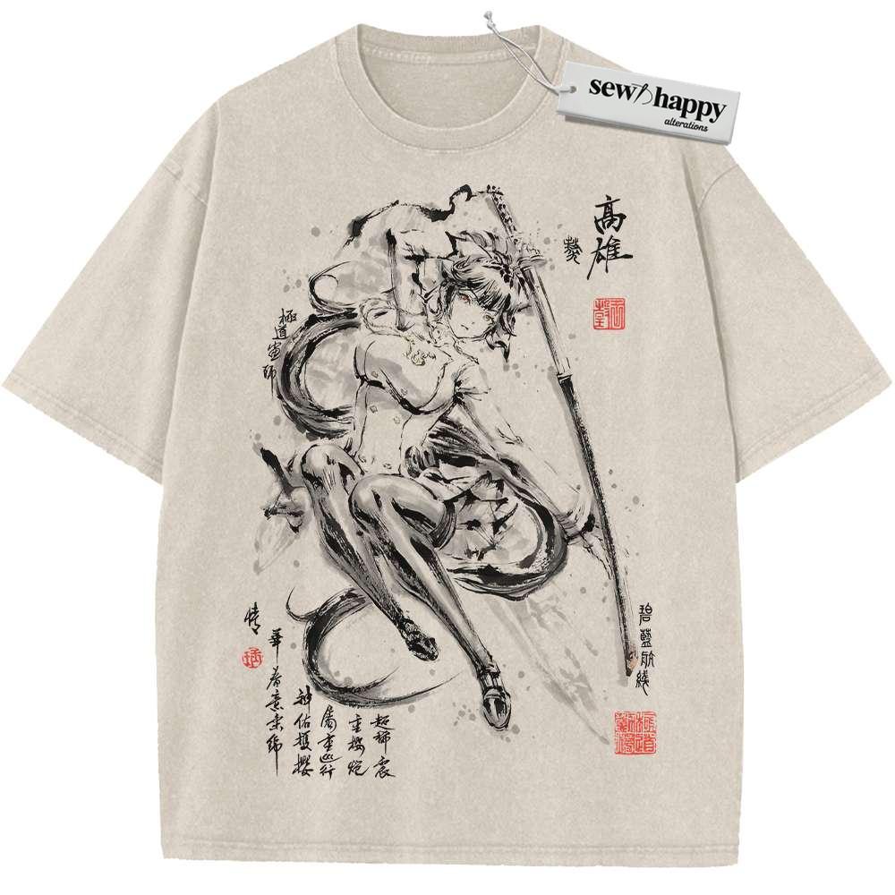 Wash Tee Takao Shirt, Azur Lane Shirt, Game Shirt, Vintage Tee