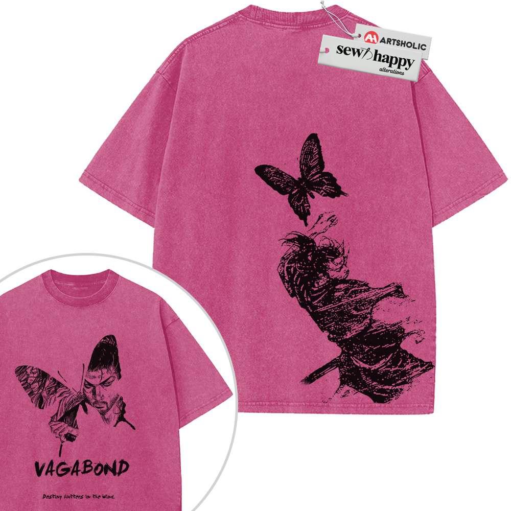 Wash Tee Takezo Shirt, Musashi Miyamoto Shirt, Vagabond Shirt, Anime Shirt, Vintage T-Shirt 2-Sided