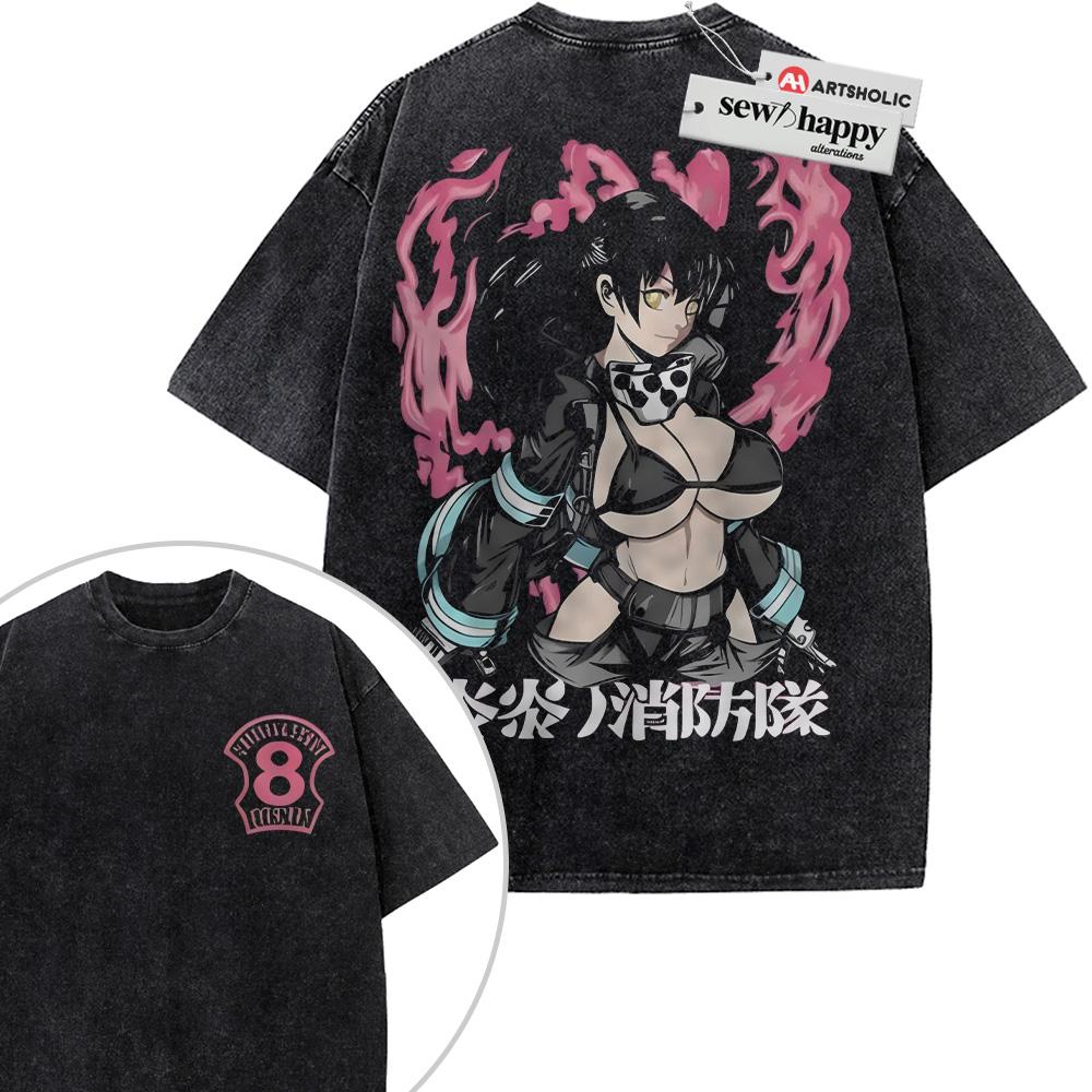 Wash Tee Tamaki Kotatsu Shirt, Fire Force Shirt, Anime Shirt, Vintage T-Shirt 2-Sided