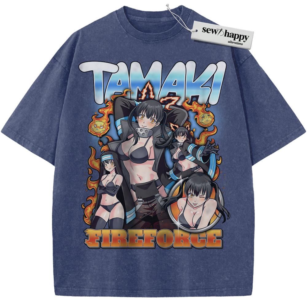 Wash Tee Tamaki Kotatsu Shirt, Fire Force Shirt, Anime Shirt, Vintage T-Shirt Wash Tee Tamaki Kotatsu Shirt, Fire Force Shirt, Anime Shirt, Vintage T-Shirt - Image 1