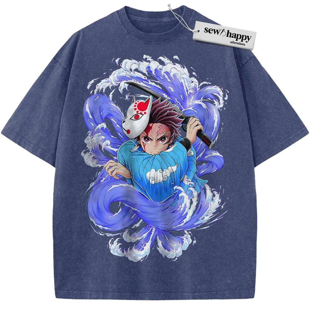 Wash Tee Tanjiro Kamado Shirt, Demon Slayer Shirt, Anime Shirt, Vintage T-Shirt