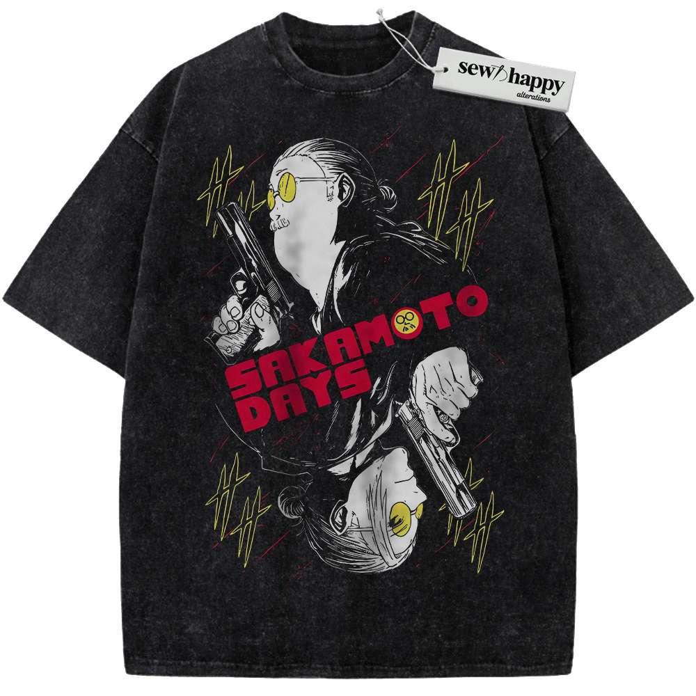 Wash Tee Taro Sakamoto Shirt, Sakamoto Days Shirt, Anime Shirt, Vintage Tee