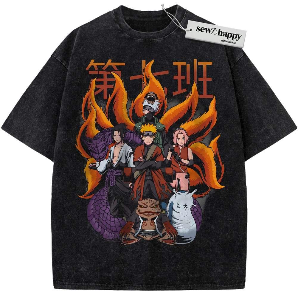 Wash Tee Team 7 - Naruto Shirt, Anime Shirt, Vintage T-Shirt