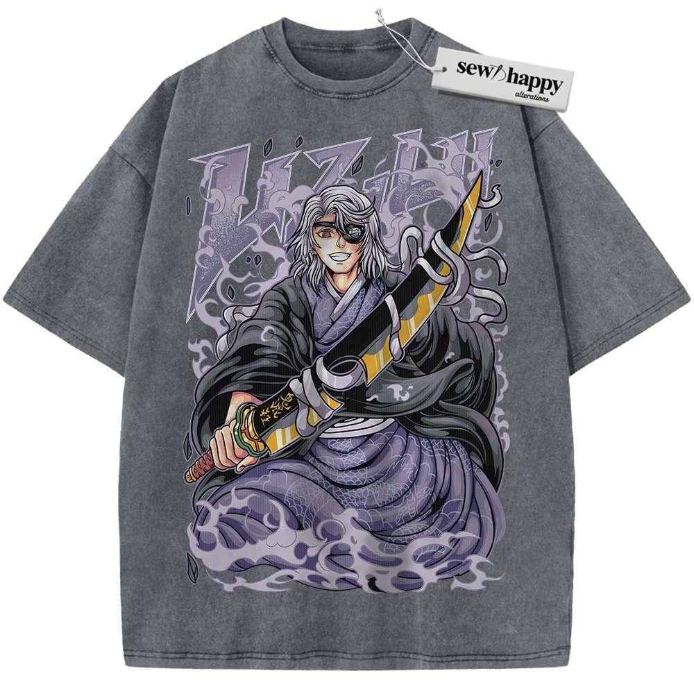 Wash Tee Tengen Uzui Shirt, Demon Slayer Shirt, Anime Shirt, Vintage Tee