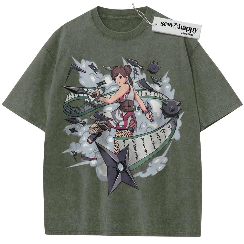 Wash Tee Tenten Shirt, Naruto Shirt, Anime Shirt, Vintage Tee