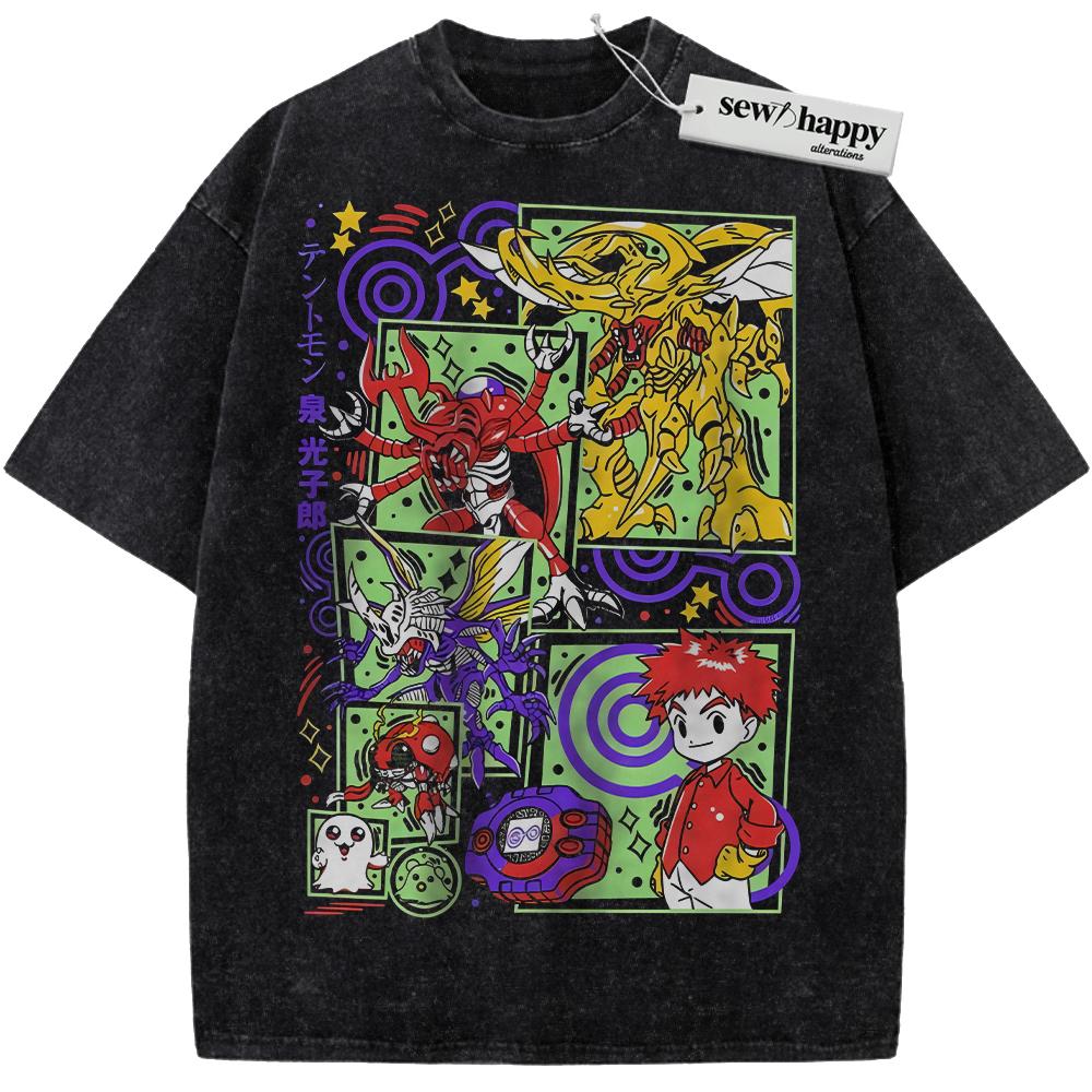 Wash Tee Tentomon Shirt, Kabuterimon Shirt, AtlurKabuterimon Shirt, Digimon Shirt, Anime Shirt, Vintage T-Shirt