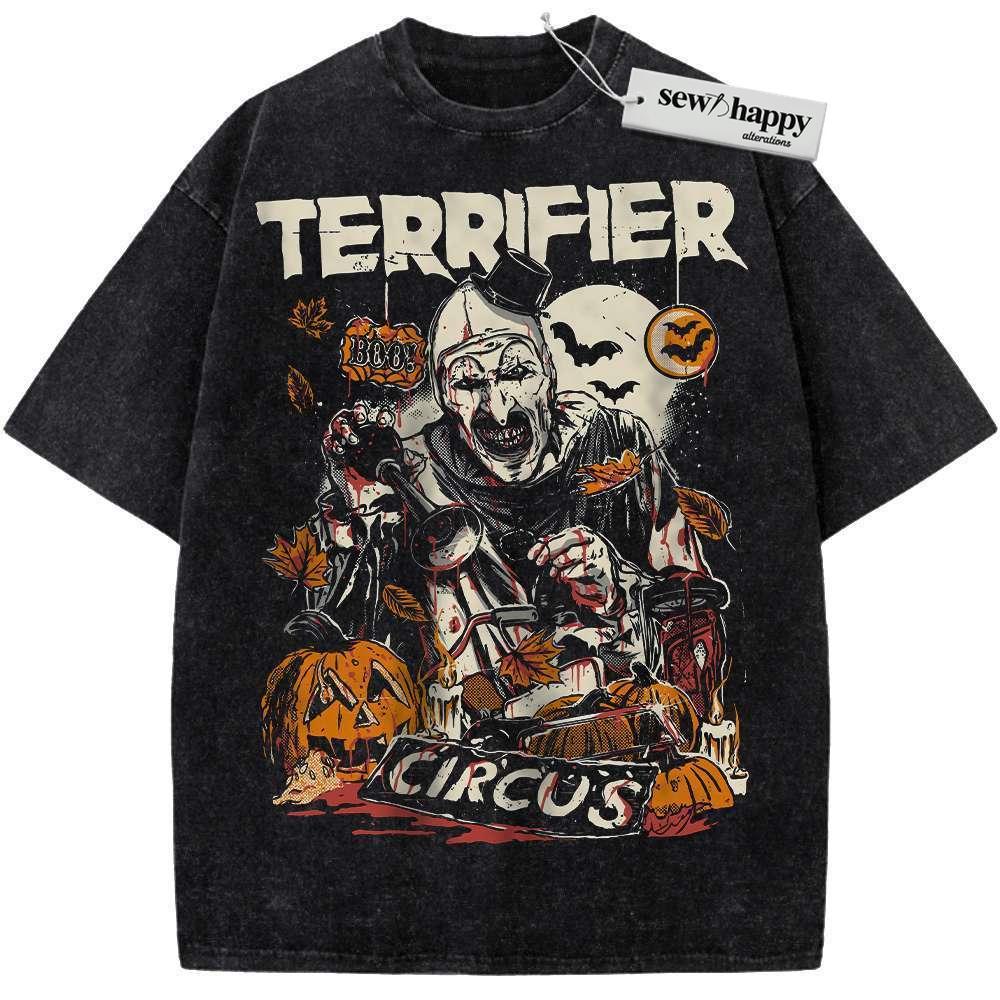 Wash Tee Terrifier Shirt, Halloween Shirt, Horror Shirt, Vintage T-Shirt