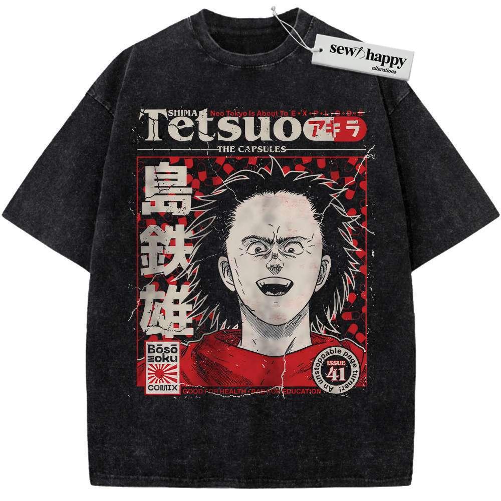 Wash Tee Tetsuo Shima Shirt, Akira Shirt, Anime Shirt, Vintage Tee Wash Tee Tetsuo Shima Shirt, Akira Shirt, Anime Shirt, Vintage Tee - Image 1