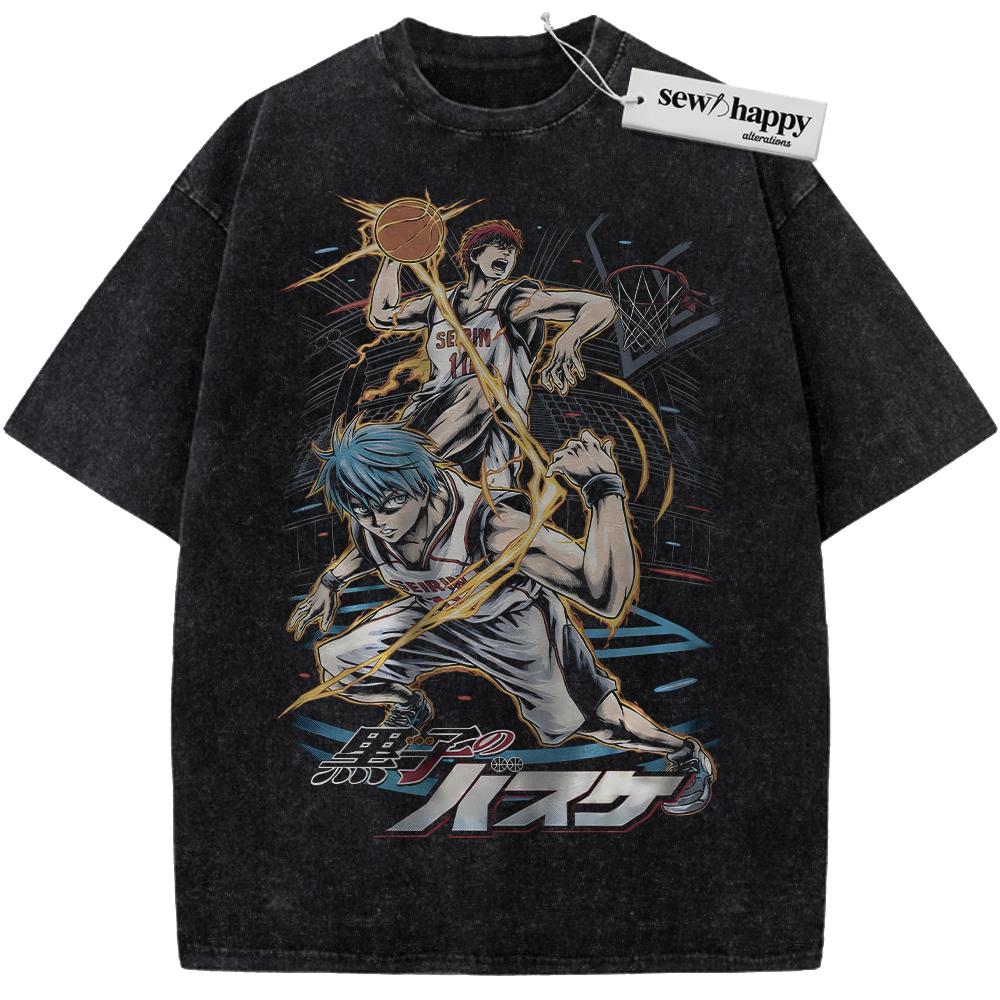 Wash Tee Tetsuya Kuroko Shirt, Taiga Kagami Shirt, Kuroko's Basketball Shirt, Anime Shirt, Vintage Tee