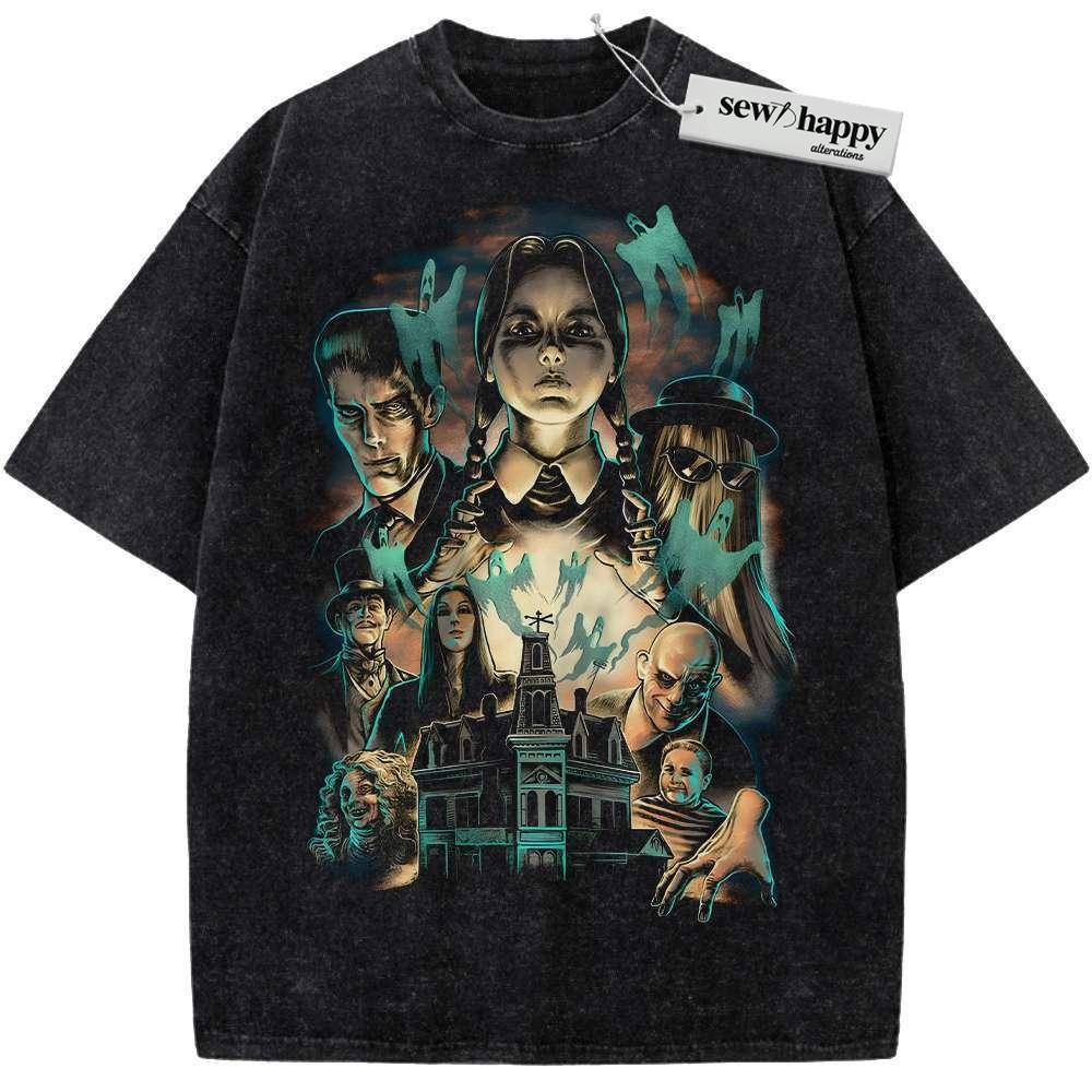 Wash Tee The Addams Family Shirt, Horror Shirt, Halloween Shirt, Vintage T-Shirt