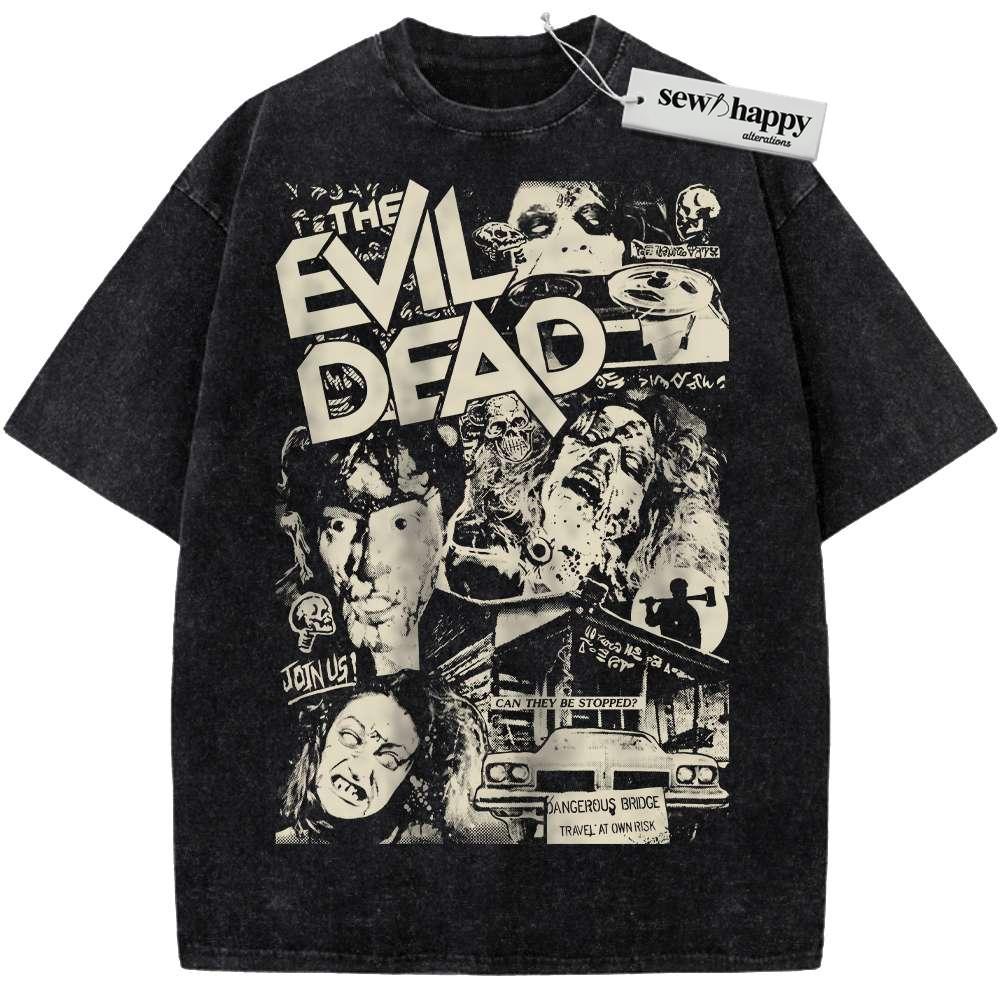 Wash Tee The Evil Dead Shirt, Halloween Shirt, Horror Movie Shirt, Vintage T-Shirt