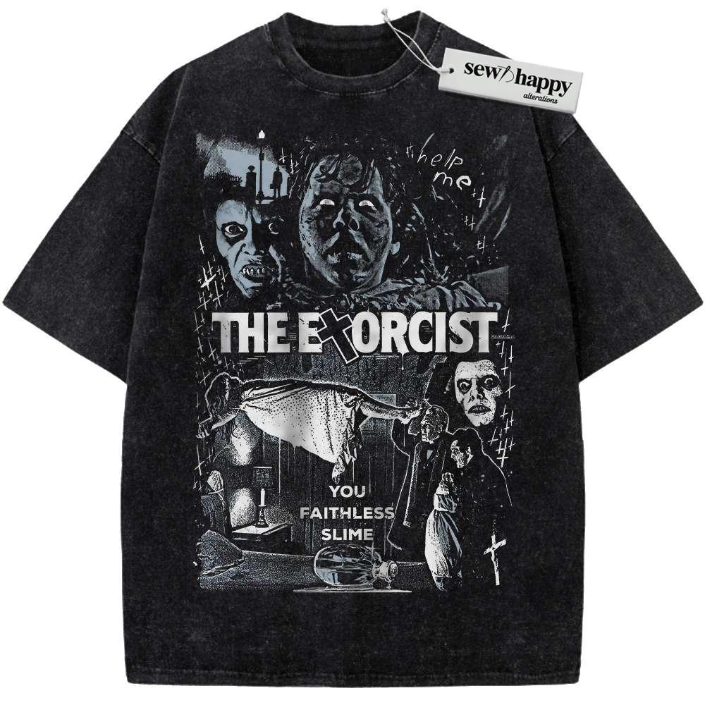 Wash Tee The Exorcist Shirt, Halloween Shirt, Horror Shirt, Vintage T-Shirt