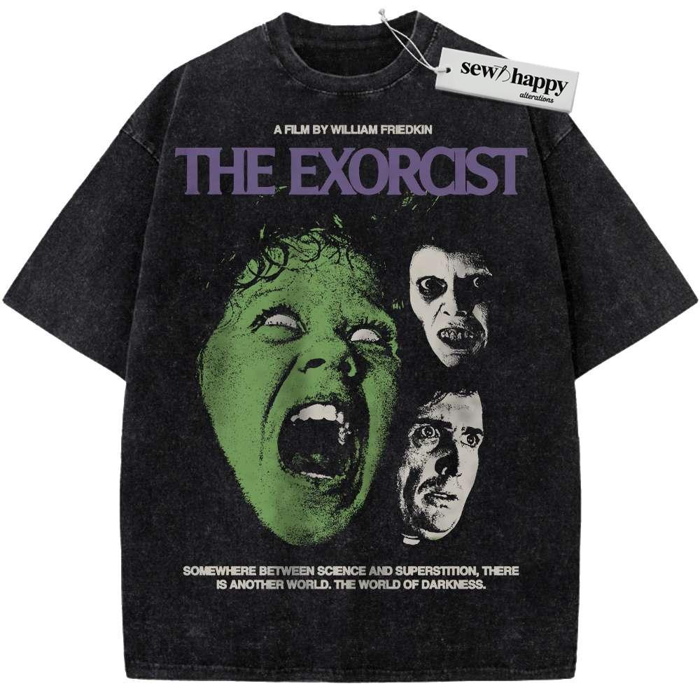 Wash Tee The Exorcist Shirt, Halloween Shirt, Horror Shirt, Vintage T-Shirt Wash Tee The Exorcist Shirt, Halloween Shirt, Horror Shirt, Vintage T-Shirt - Image 1