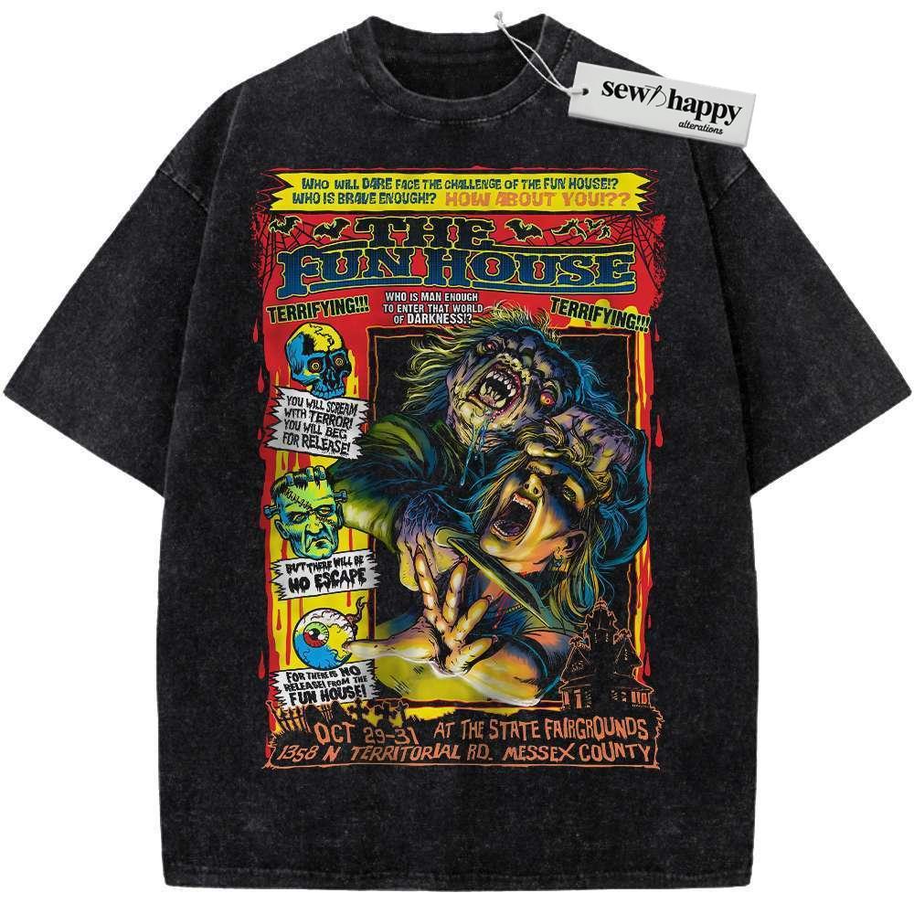 Wash Tee The Funhouse Shirt, Halloween Shirt, Horror Shirt, Vintage Tee