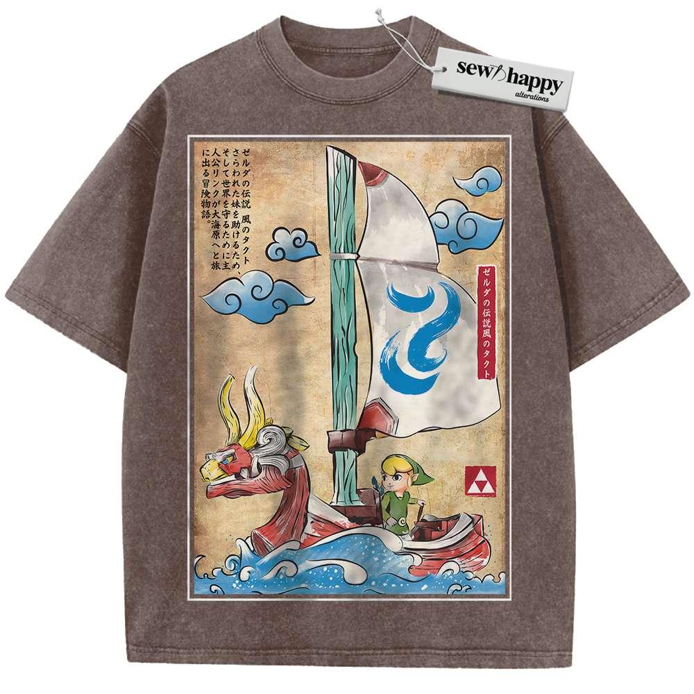 Wash Tee The Legend of Zelda: The Wind Waker Shirt, Game Shirt, Vintage T-Shirt