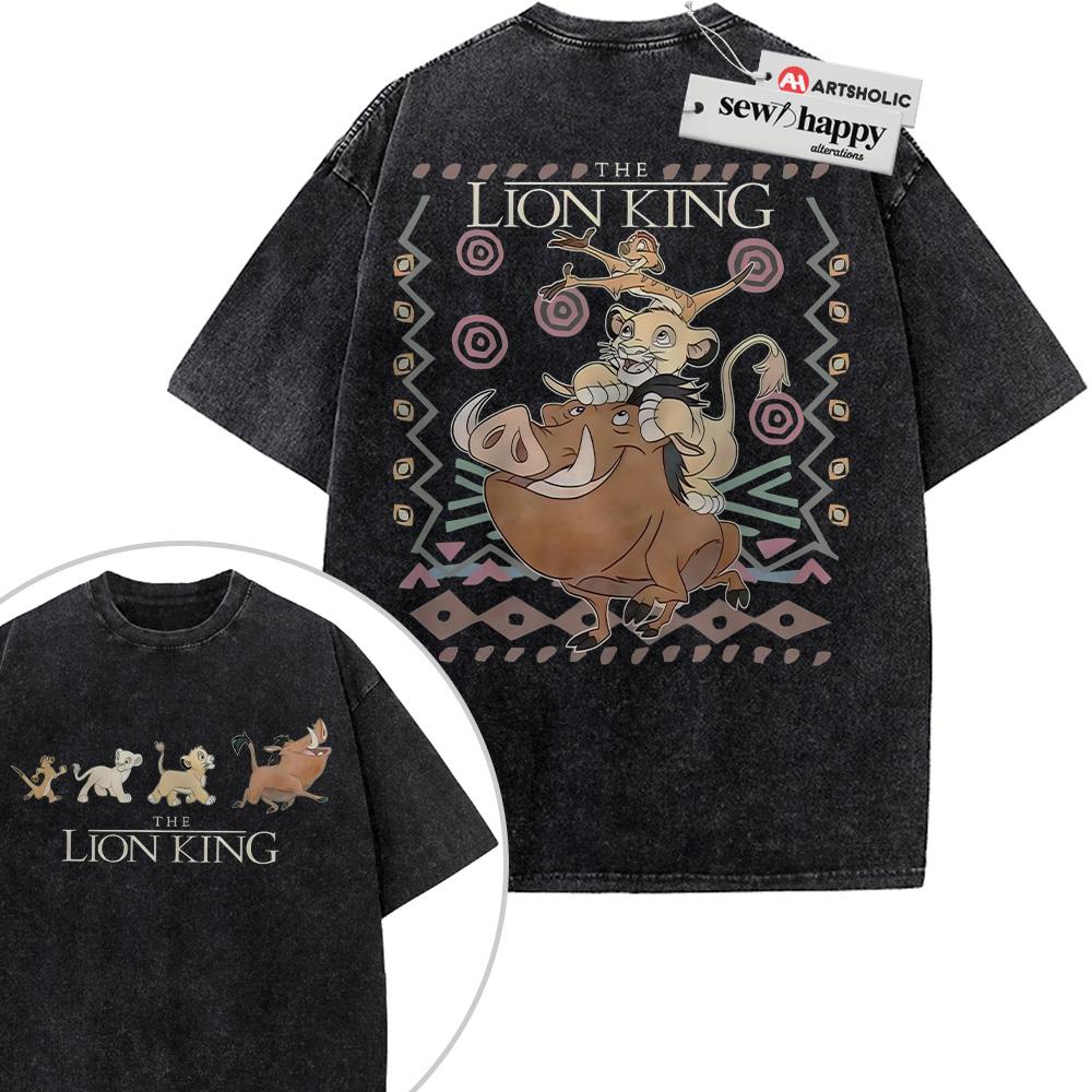 Wash Tee The Lion King Shirt, Animated Shirt, Vintage Tee 2-Sided