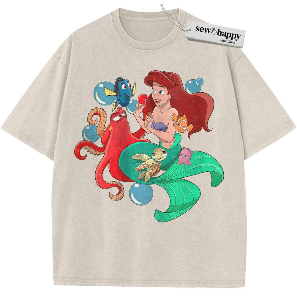 Wash Tee The Little Mermaid Shirt, Animated Shirt, Vintage T-Shirt