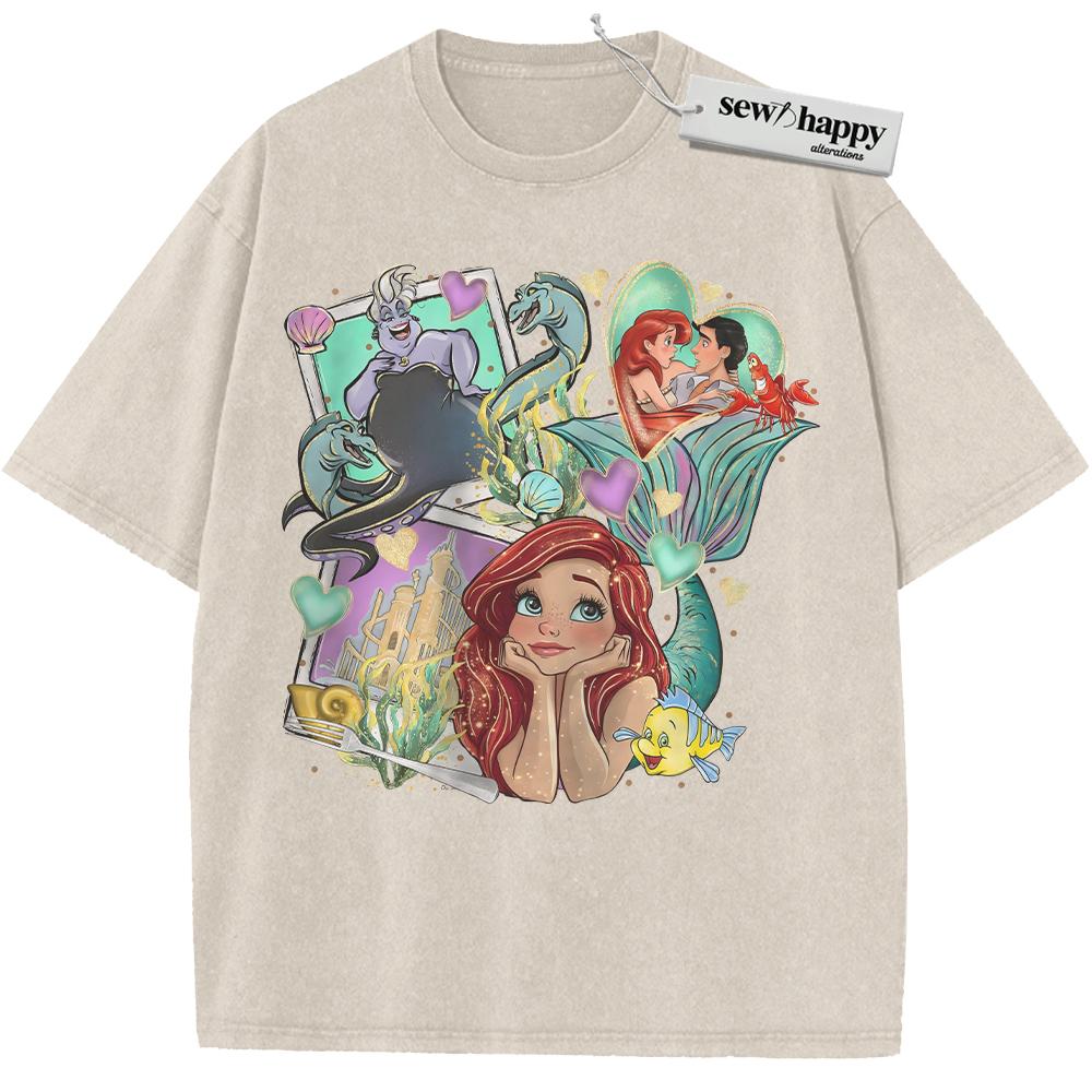 Wash Tee The Little Mermaid Shirt, Animated Shirt, Vintage T-Shirt