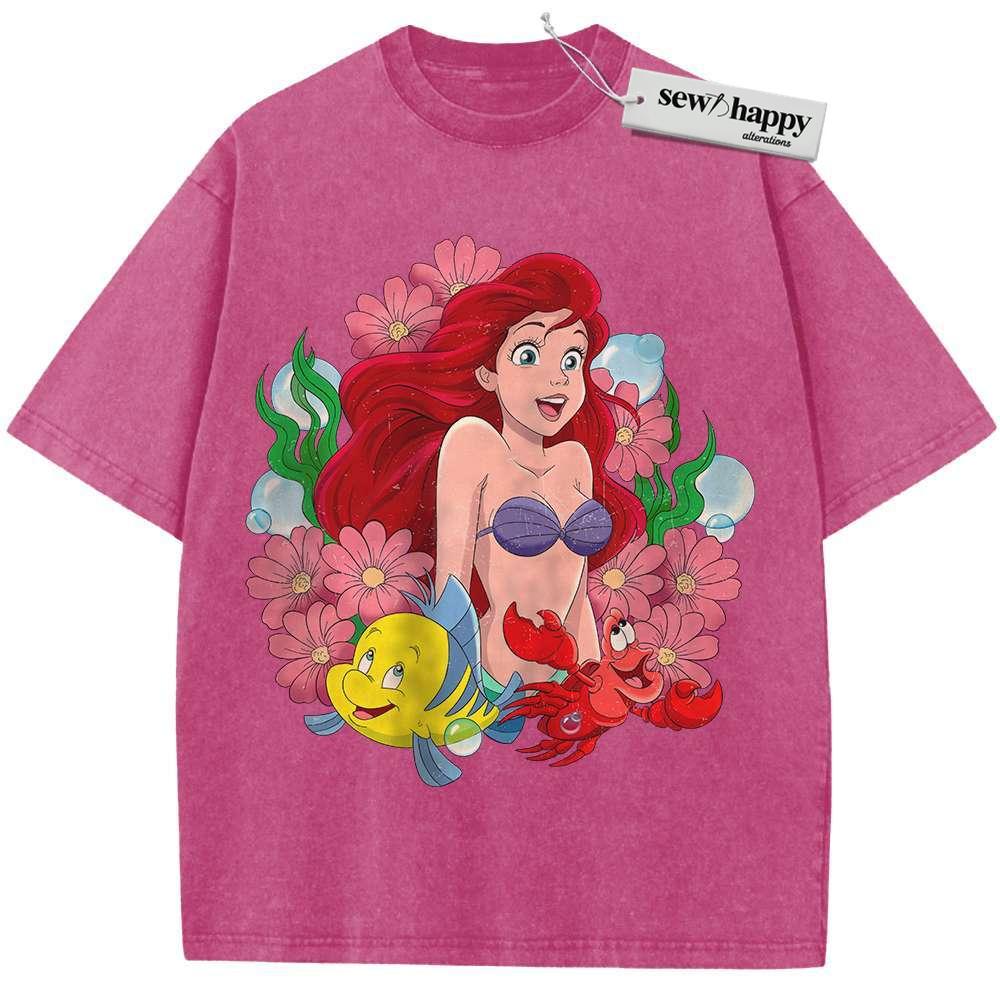 Wash Tee The Little Mermaid Shirt, Animated Shirt, Vintage T-Shirt