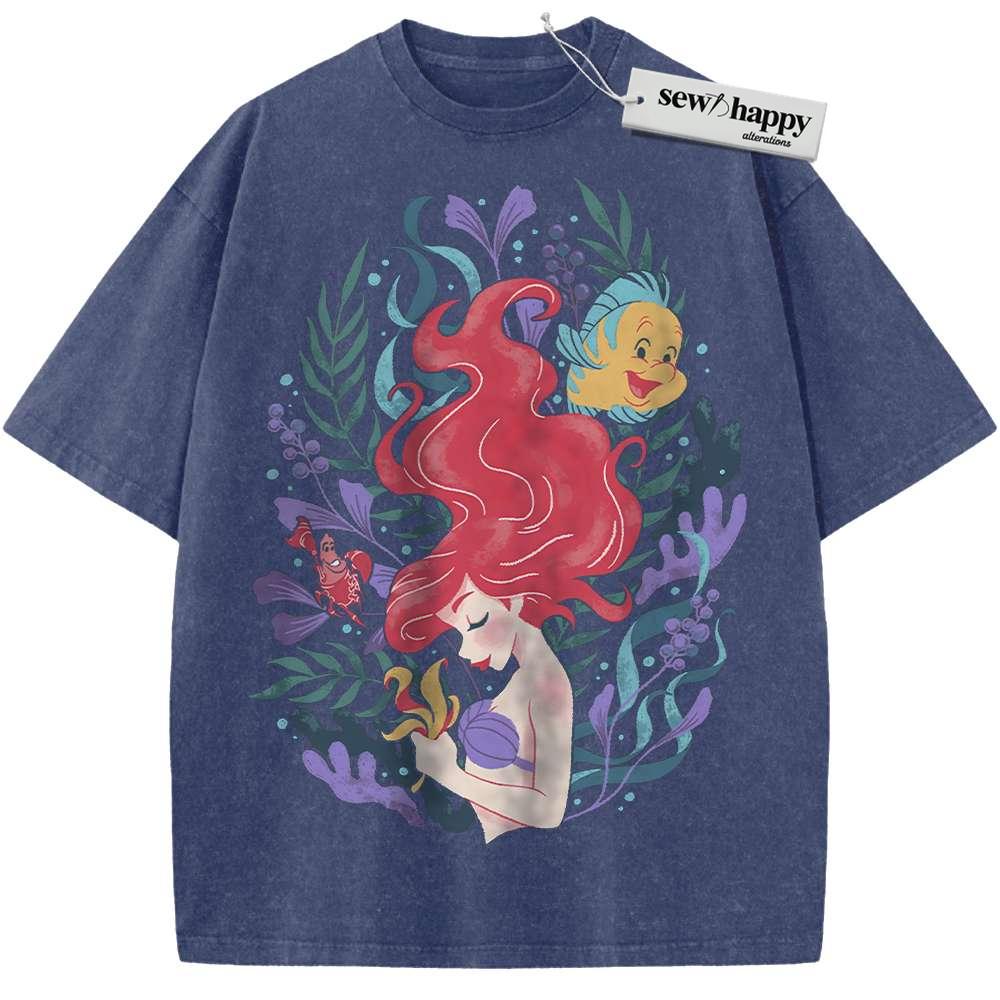 Wash Tee The Little Mermaid Shirt, Animated Shirt, Vintage T-Shirt