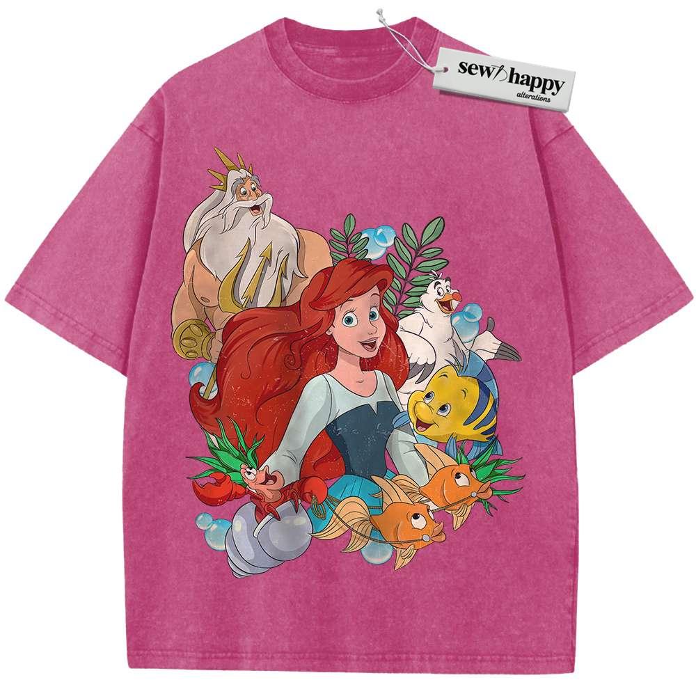 Wash Tee The Little Mermaid Shirt, Animated Shirt, Vintage Tee
