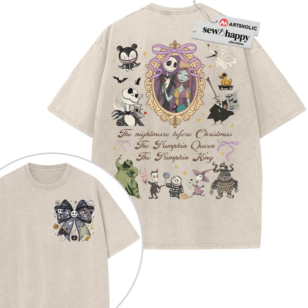 Wash Tee The Nightmare Before Christmas Shirt, Animated Shirt, Vintage T-Shirt 2-Sided