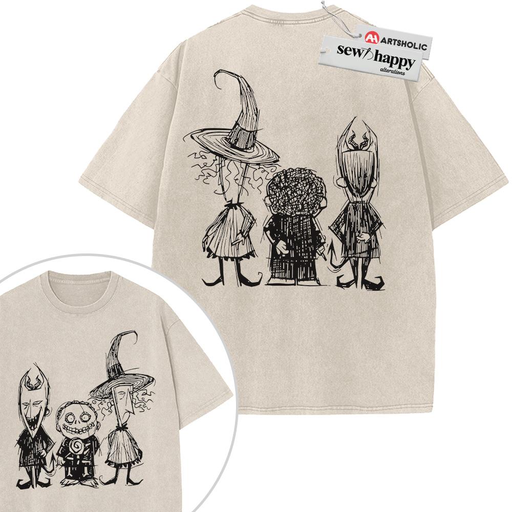 Wash Tee The Nightmare Before Christmas Shirt, Animated Shirt, Vintage T-Shirt 2-Sided