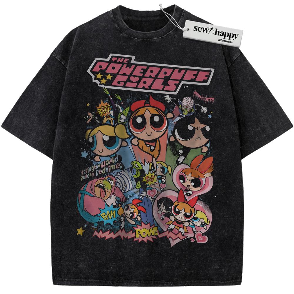 Wash Tee The Powerpuff Girls Shirt, Animated Shirt, Vintage Tee