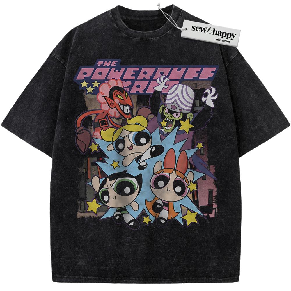Wash Tee The Powerpuff Girls Shirt, Animated Shirt, Vintage Tee