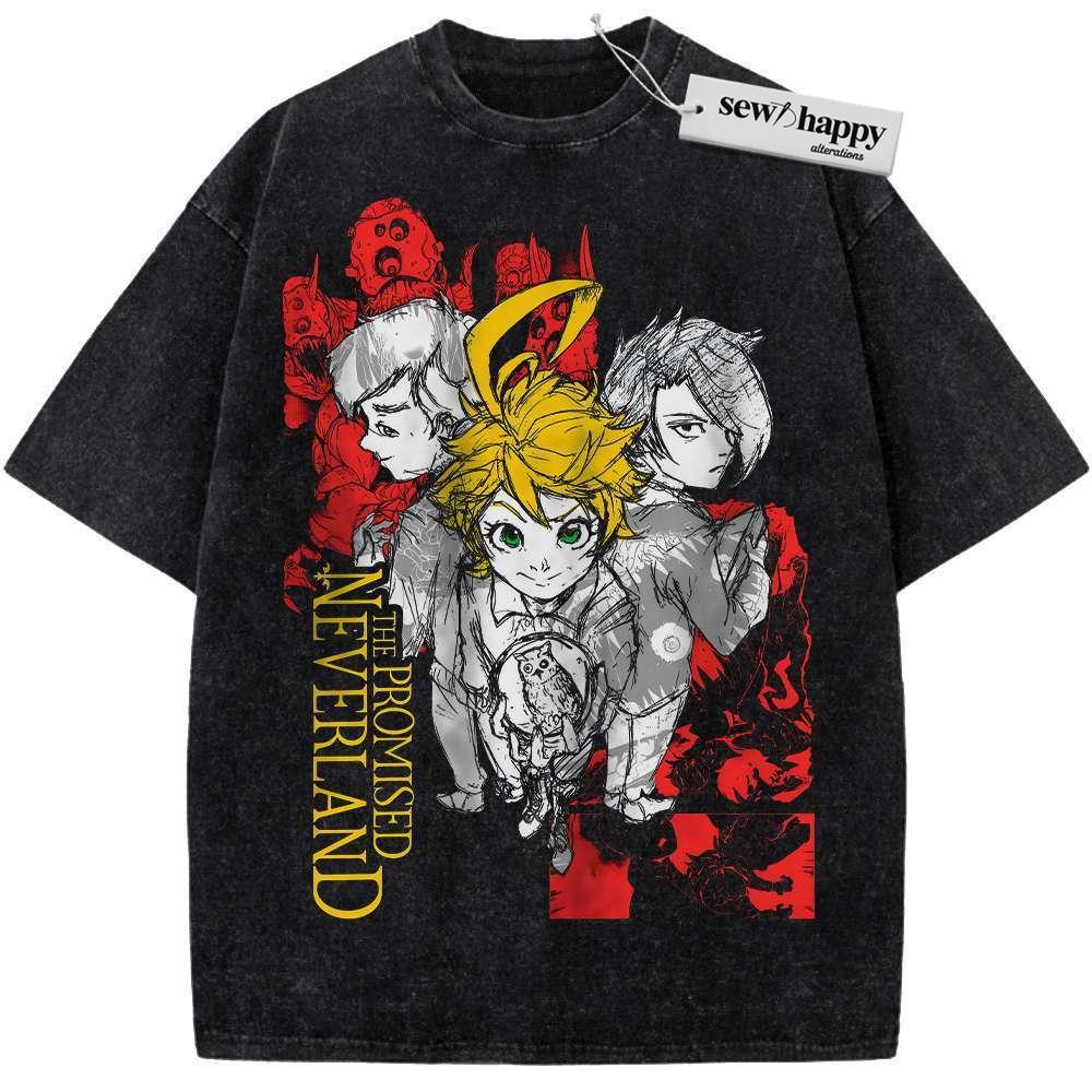 Wash Tee The Promised Neverland Shirt, Anime Shirt, Vintage T-Shirt