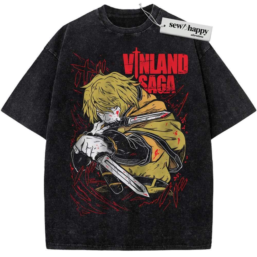 Wash Tee Thorfinn Shirt, Vinland Saga Shirt, Anime Shirt, Vintage T-Shirt