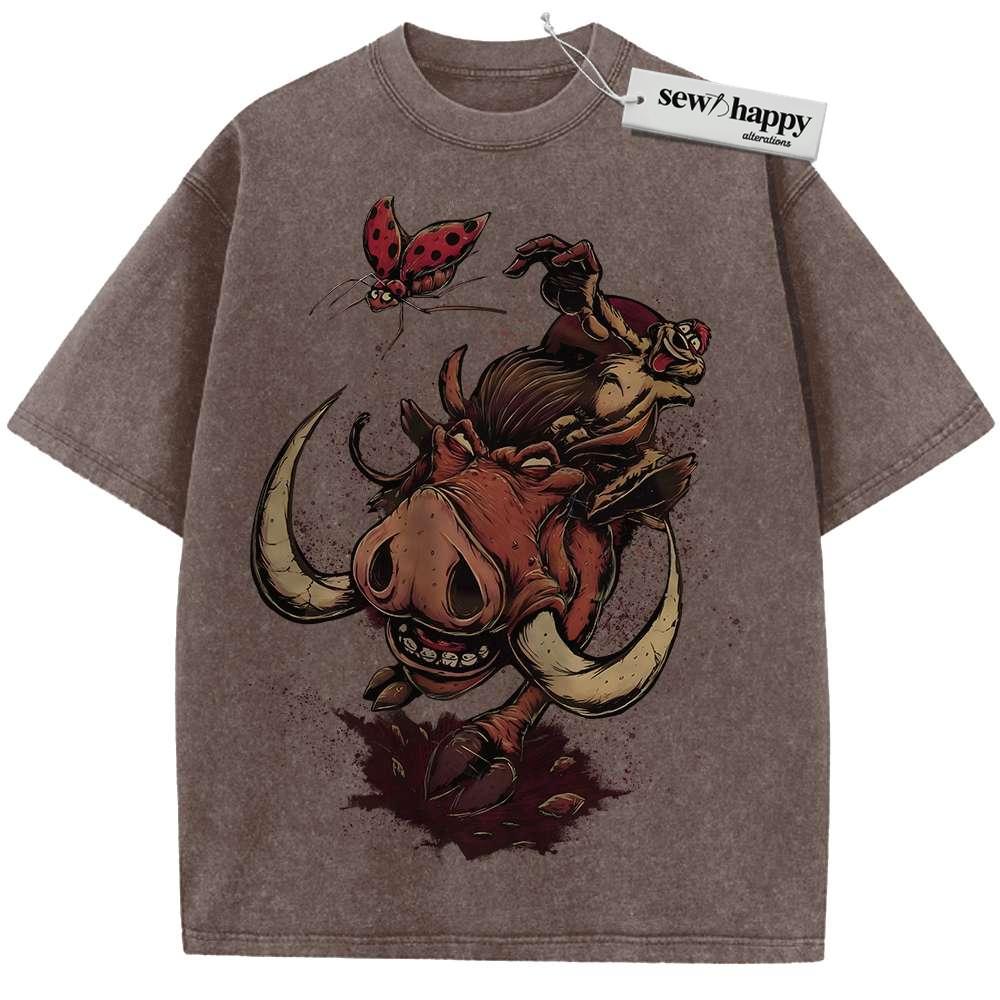 Wash Tee Timon and Pumbaa Shirt, The Lion King Shirt, Animated Shirt, Vintage Tee
