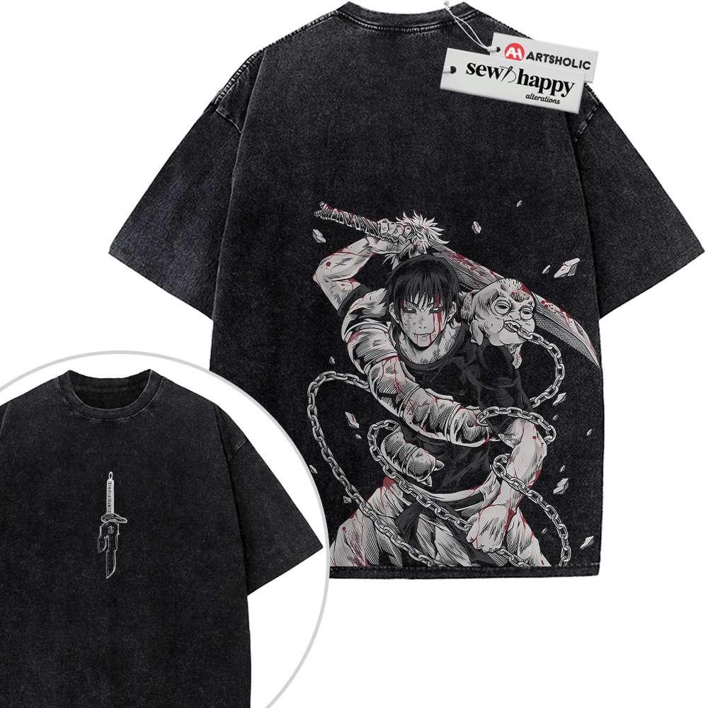 Wash Tee Toji Fushiguro Shirt, Jujutsu Kaisen Shirt, Anime Shirt, Vintage T-Shirt 2-Sided Wash Tee Toji Fushiguro Shirt, Jujutsu Kaisen Shirt, Anime Shirt, Vintage T-Shirt 2-Sided - Image 1