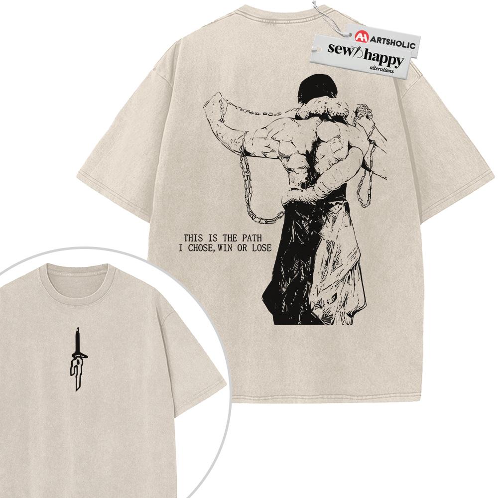 Wash Tee Toji Fushiguro Shirt, Jujutsu Kaisen Shirt, Anime Shirt, Vintage T-Shirt 2-Sided Wash Tee Toji Fushiguro Shirt, Jujutsu Kaisen Shirt, Anime Shirt, Vintage T-Shirt 2-Sided - Image 1