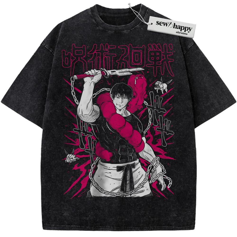 Wash Tee Toji Fushiguro Shirt, Jujutsu Kaisen Shirt, Anime Shirt, Vintage Tee