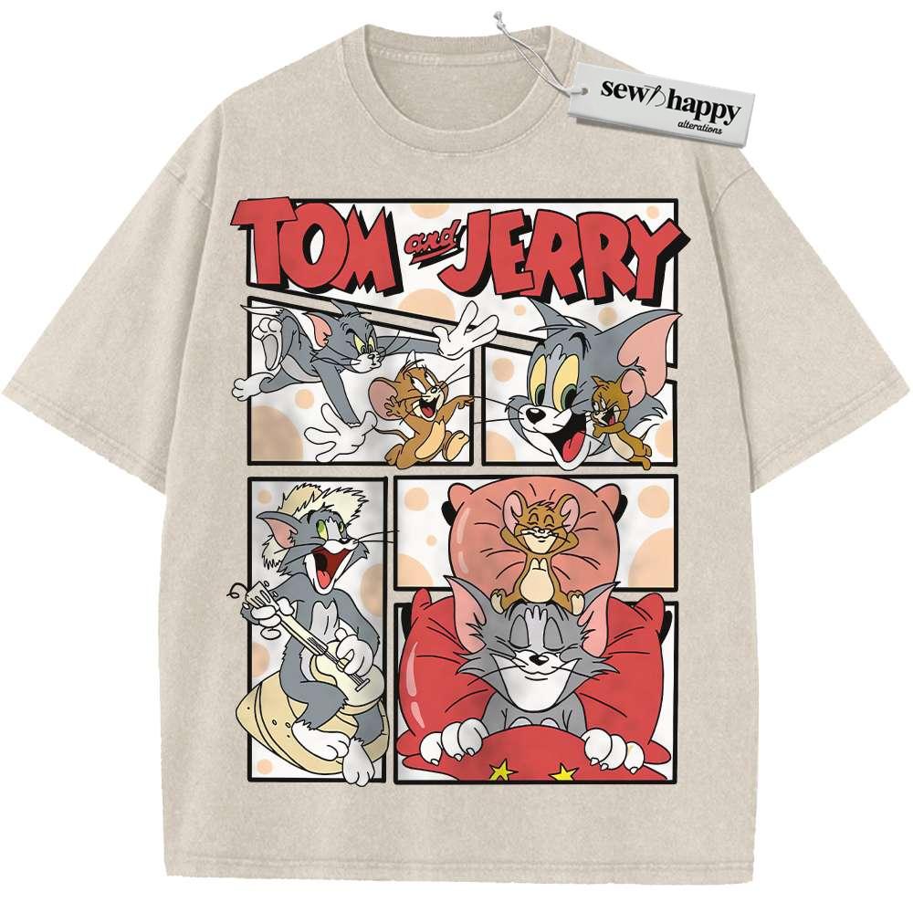 Wash Tee Tom and Jerry Shirt, Animated Shirt, Vintage Tee Wash Tee Tom and Jerry Shirt, Animated Shirt, Vintage Tee - Image 1