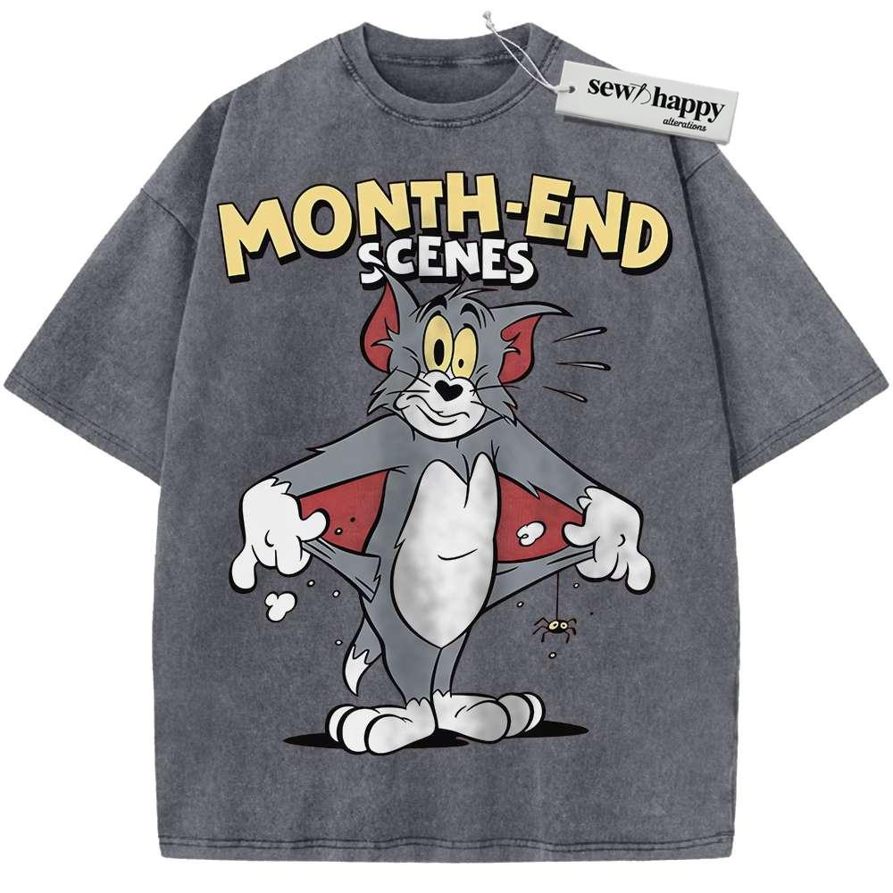 Wash Tee Tom and Jerry Shirt, Animated Shirt, Vintage Tee Wash Tee Tom and Jerry Shirt, Animated Shirt, Vintage Tee - Image 1
