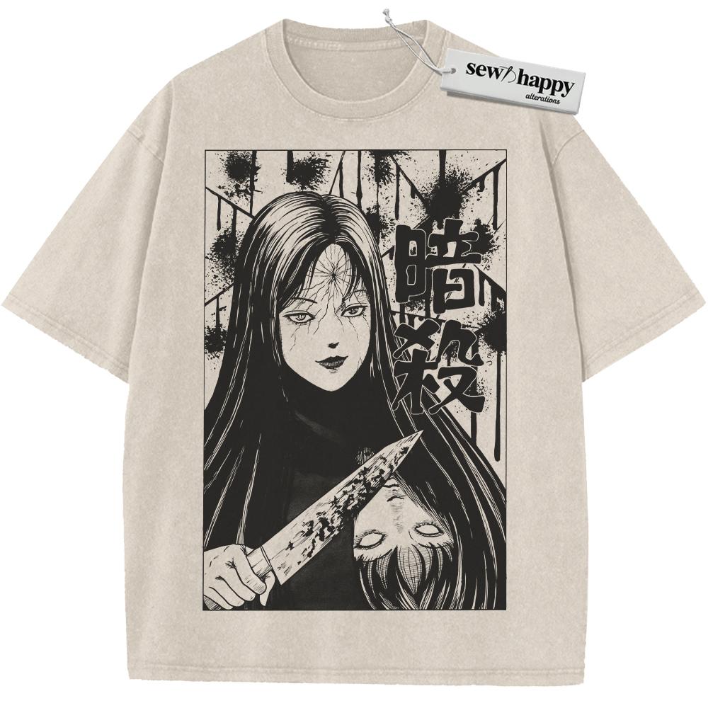 Wash Tee Tomie Kawakami Shirt, Junji Ito Shirt, Horror Anime Shirt, Vintage T-Shirt