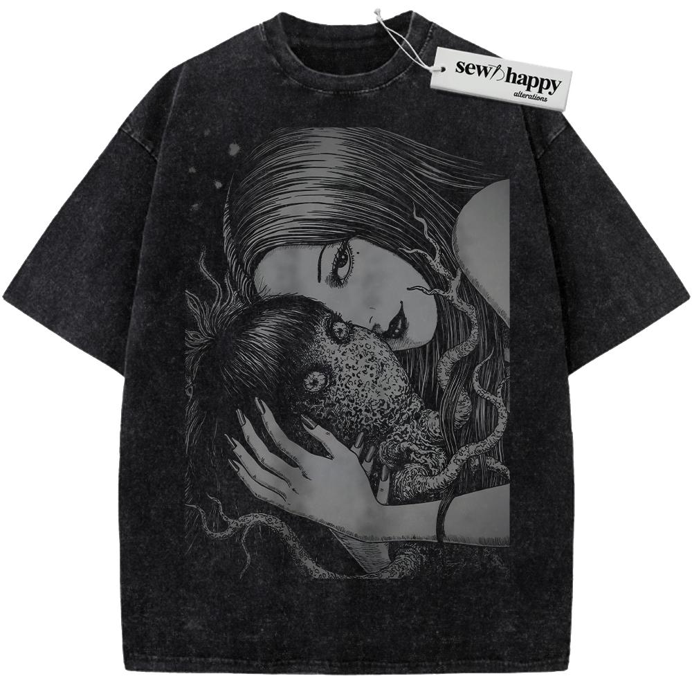 Wash Tee Tomie Kawakami Shirt, Junji Ito Shirt, Horror Anime Shirt, Vintage T-Shirt