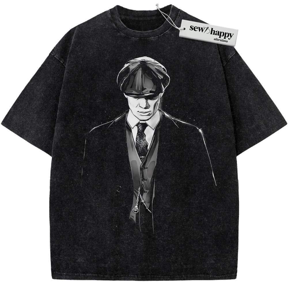 Wash Tee Tommy Shelby Shirt, Peaky Blinders Shirt, Movie Shirt, Vintage T-Shirt