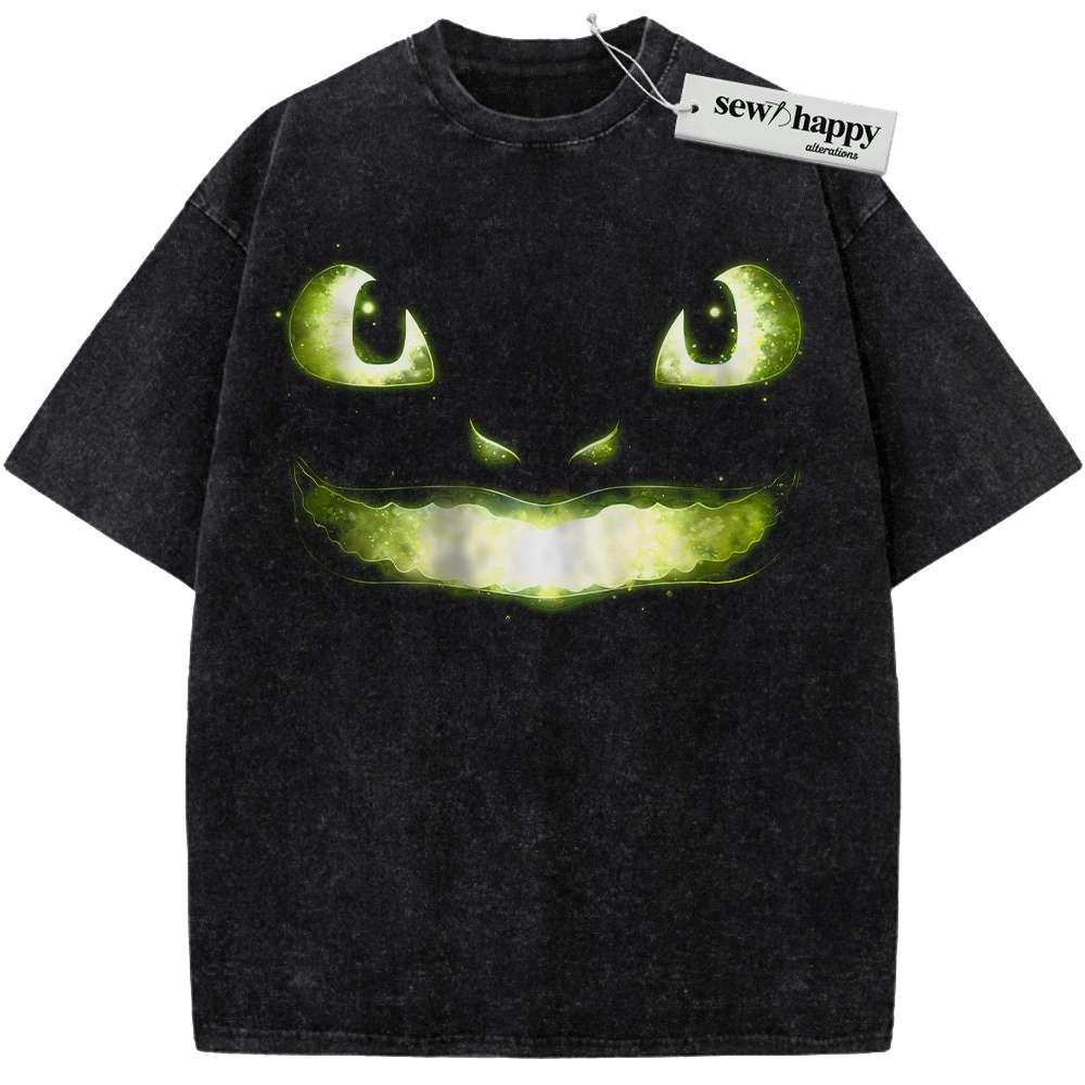Wash Tee Toothless Shirt, How to Train Your Dragon Shirt, Animated Shirt, Vintage Tee Wash Tee Toothless Shirt, How to Train Your Dragon Shirt, Animated Shirt, Vintage Tee - Image 1