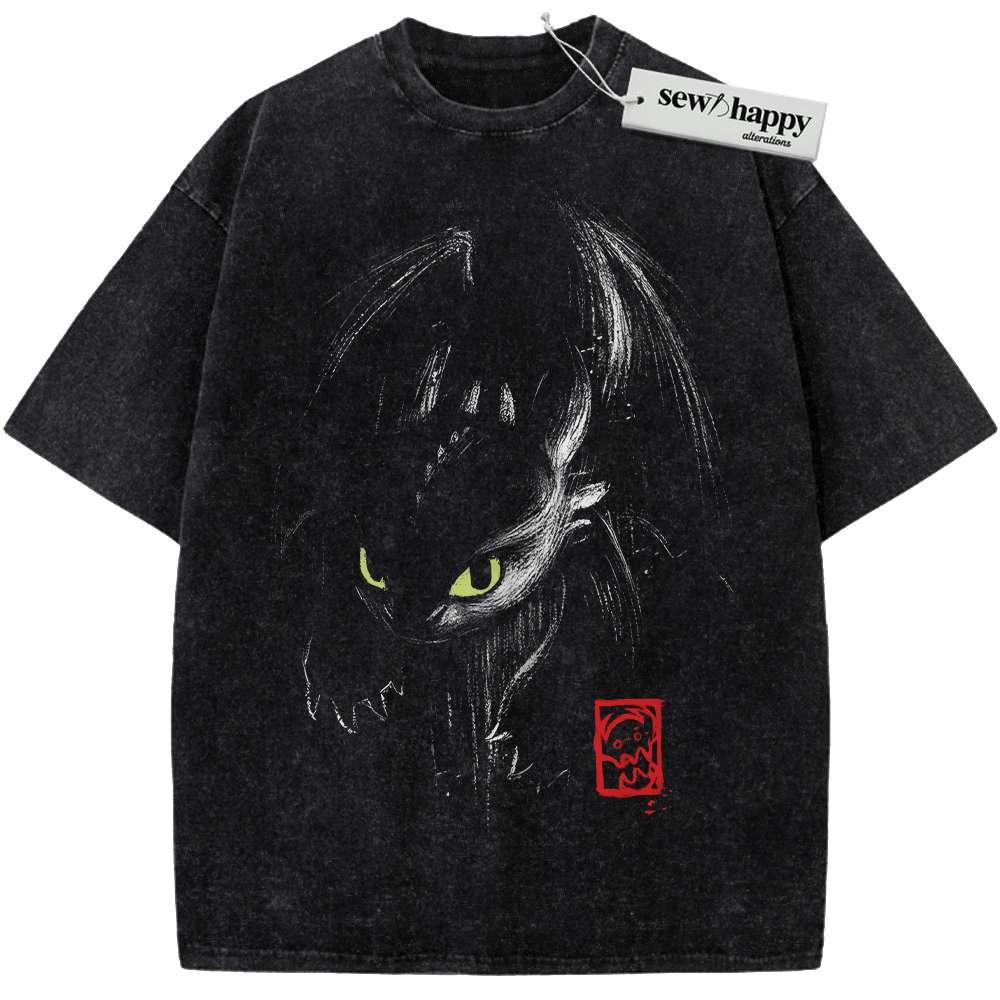 Wash Tee Toothless Shirt, How to Train Your Dragon Shirt, Animated Shirt, Vintage Tee