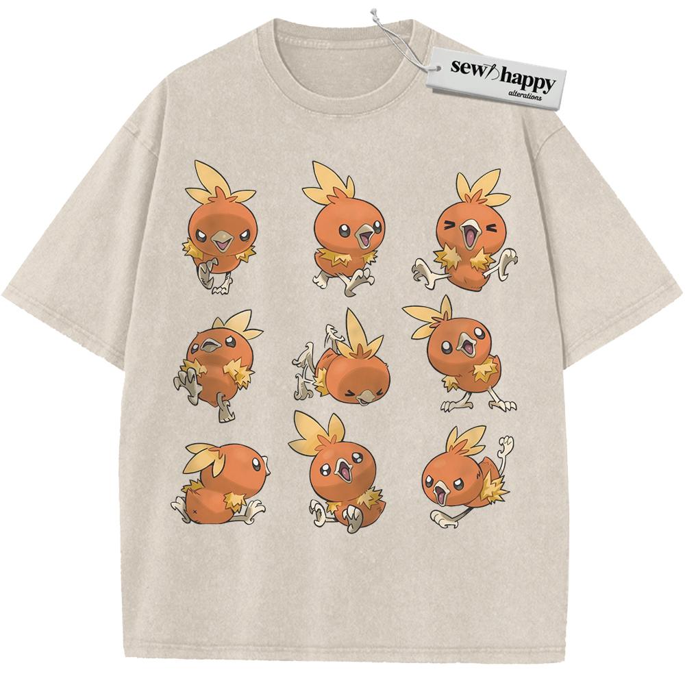 Wash Tee Torchic Shirt, Pokemon Shirt, PKM Shirt, Anime Shirt, Vintage T-Shirt