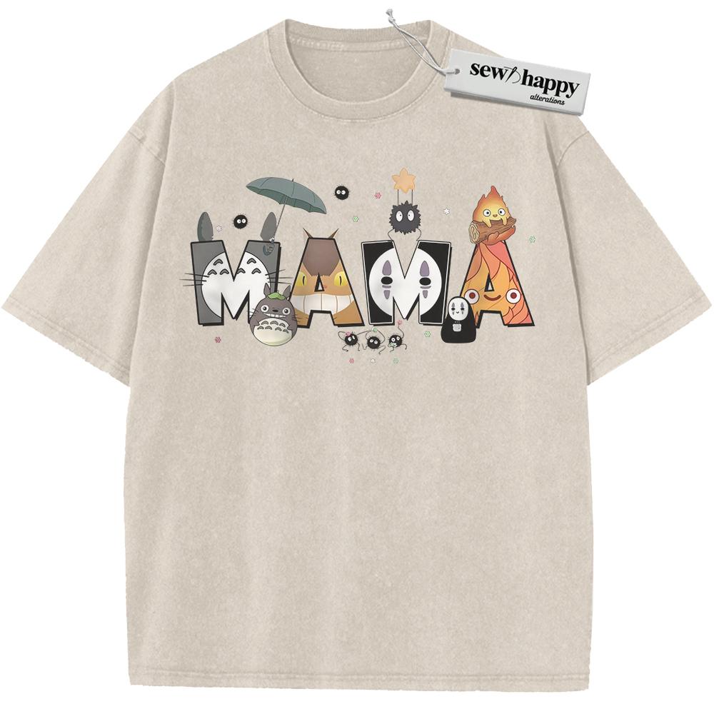 Wash Tee Totoro Shirt, No Face Shirt, Susuwatari Shirt, Calcifer Shirt, Studio Ghibli Shirt, Mother's Day Shirt, Anime Shirt, Vintage T-Shirt