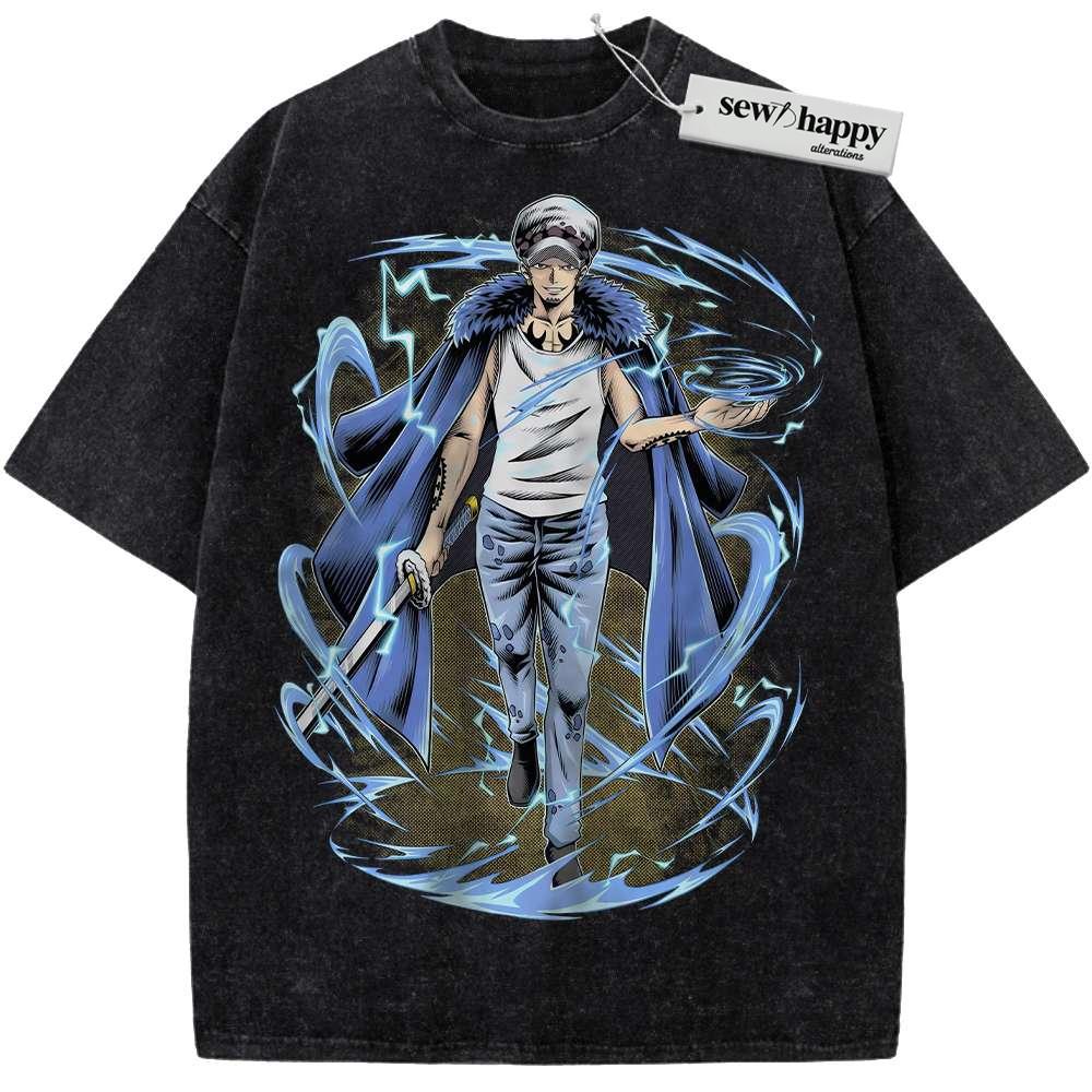 Wash Tee Trafalgar D Water Law Shirt, One Piece Shirt, Anime Shirt, Vintage T-Shirt