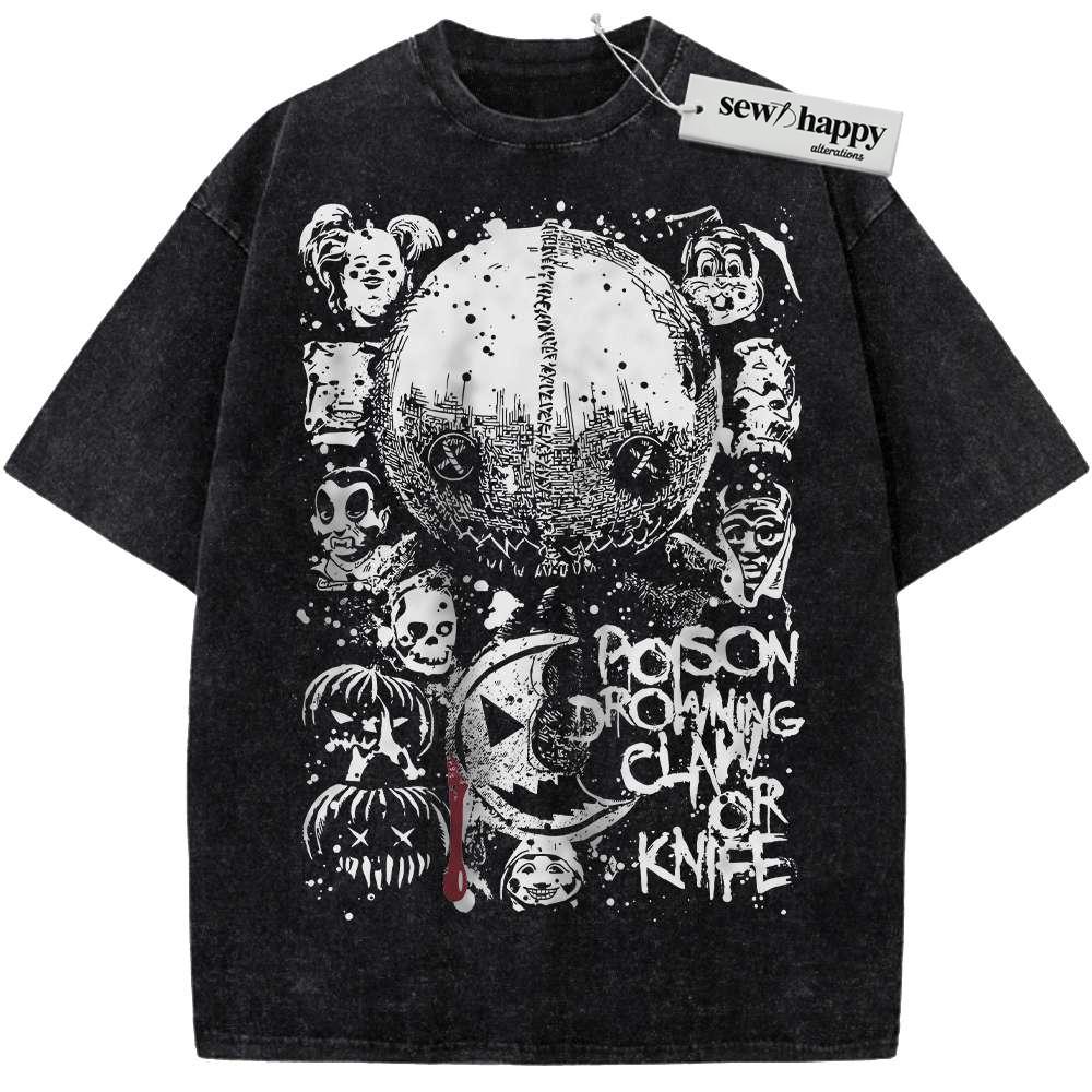 Wash Tee Trick 'r Treat Shirt, Halloween Shirt, Horror Movie Shirt, Vintage T-Shirt